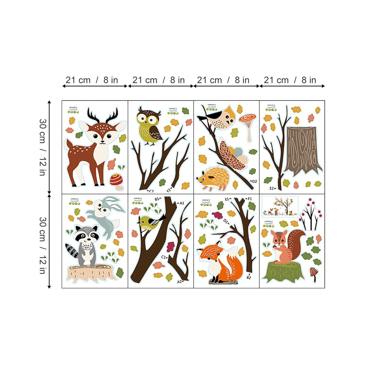 Woodland Animals Tree Wall Decals