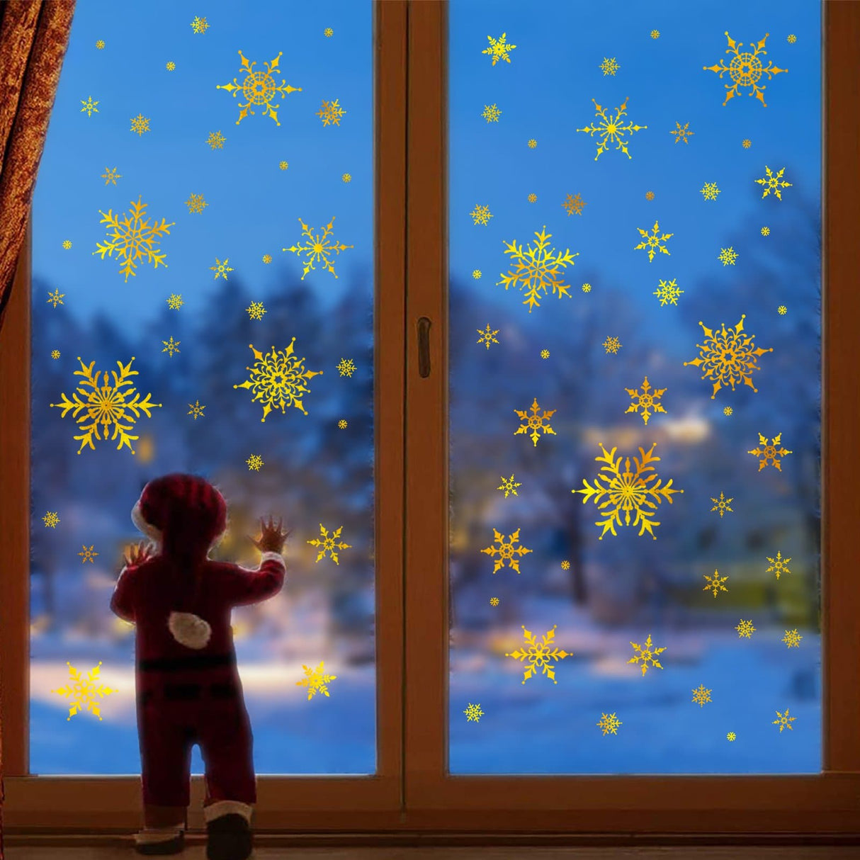 Christmas Gold Snowflakes Decals