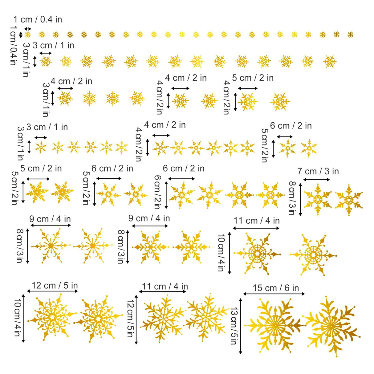 Christmas Gold Snowflakes Decals