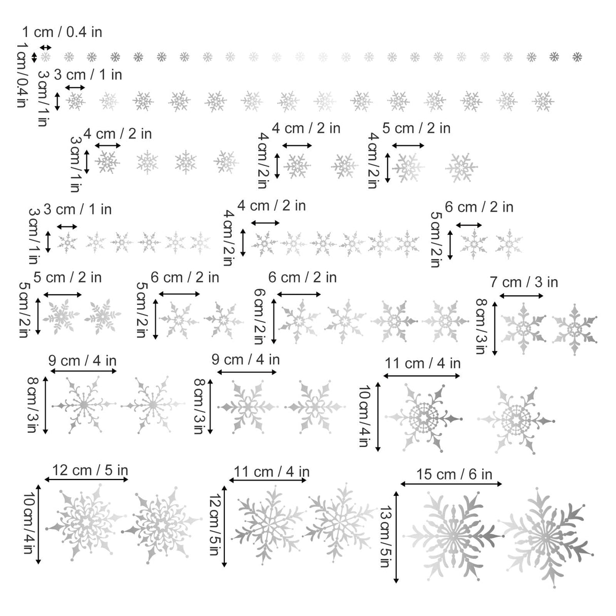 Christmas Siliver Snowflakes Decals