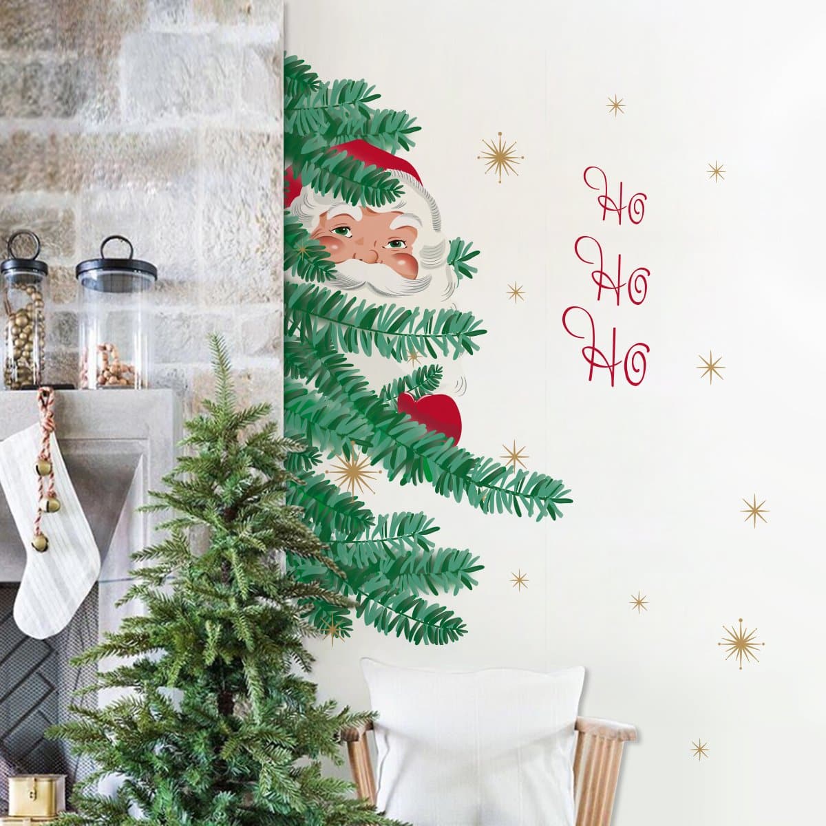 Christmas Santa Claus Reindeer Wall Decals