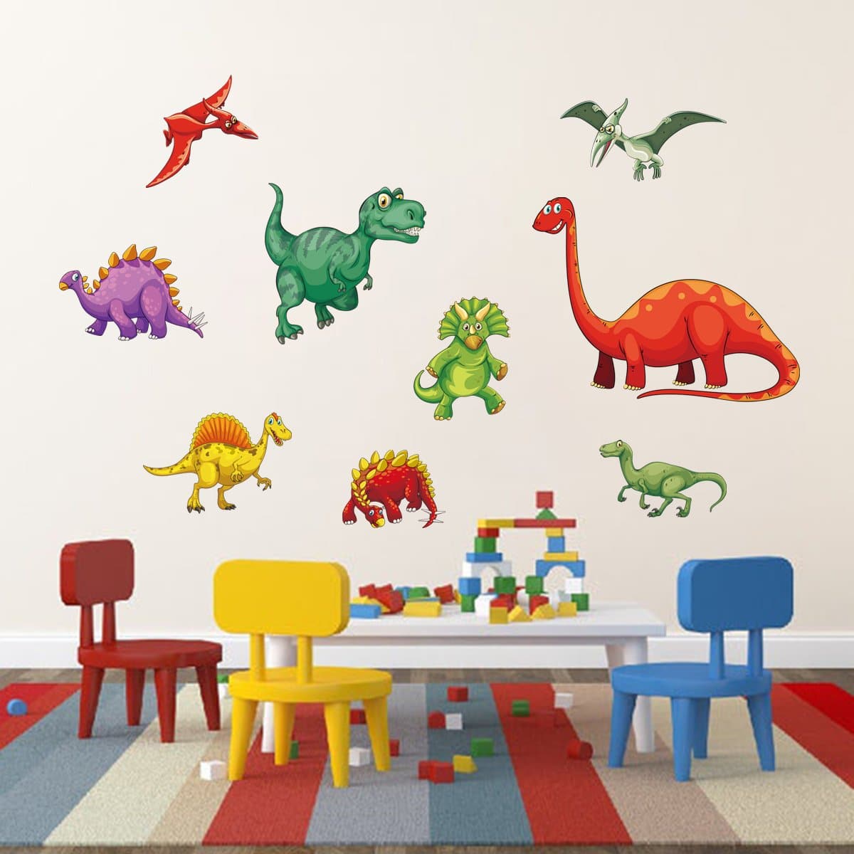 Colorful Dinosaur Wall Decals