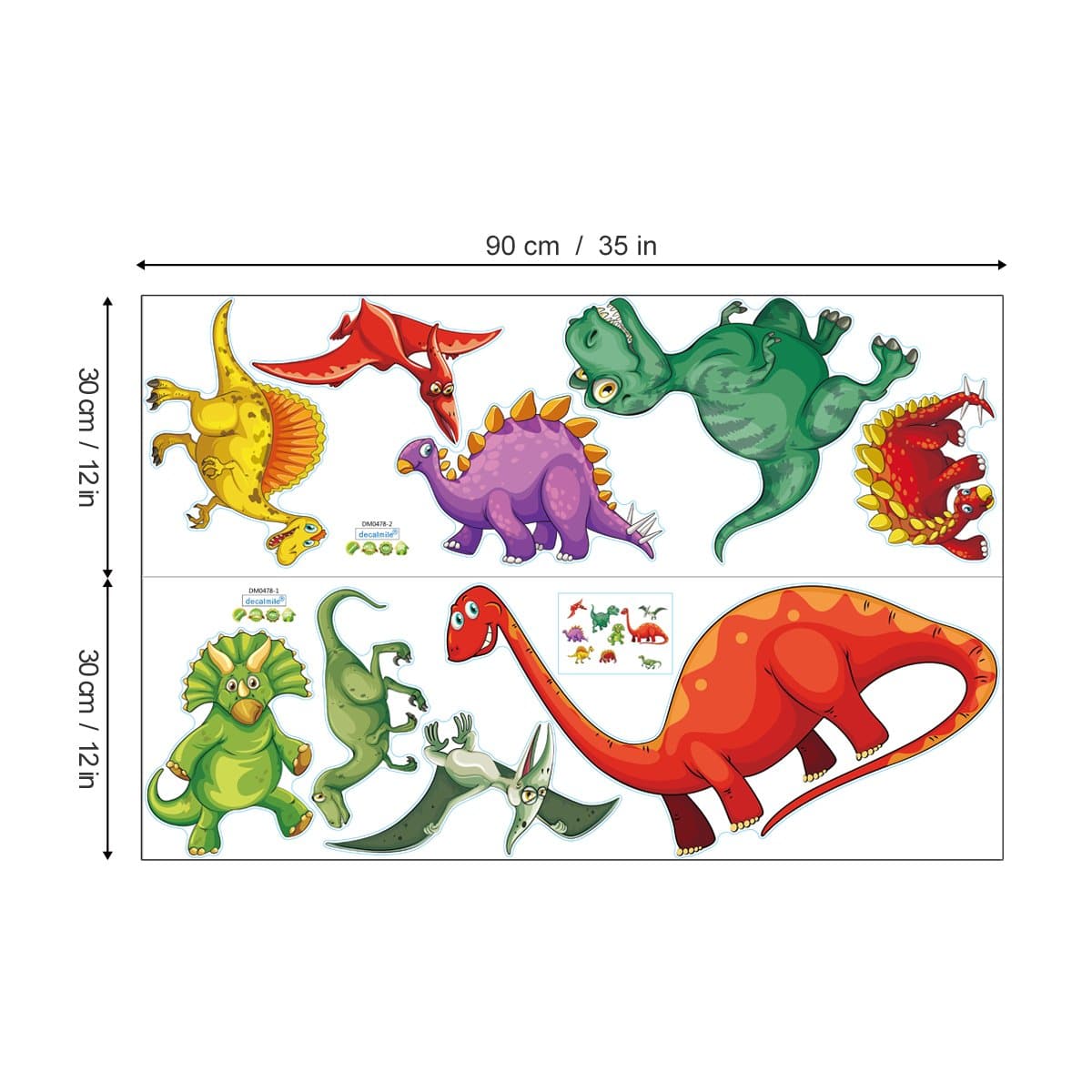Colorful Dinosaur Wall Decals