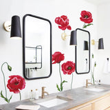 Red Poppy Flower Wall Decals