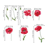 Red Poppy Flower Wall Decals