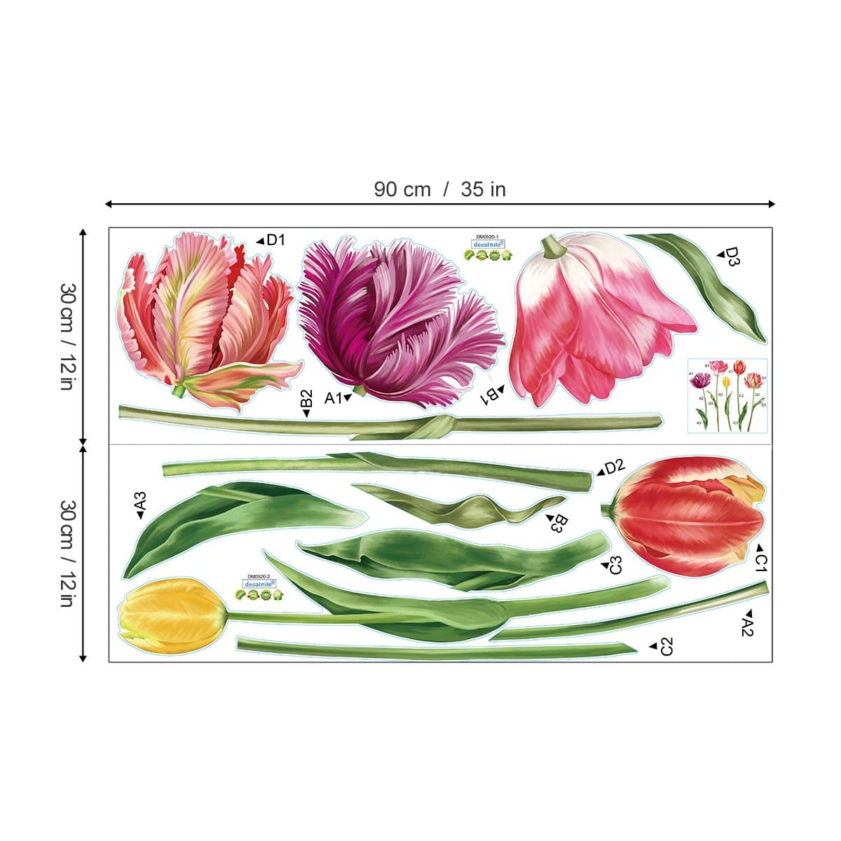 Tulip Flower Wall Decals