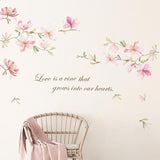 Pink Magnolia Flower Wall Decals