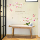 Pink Magnolia Flower Wall Decals