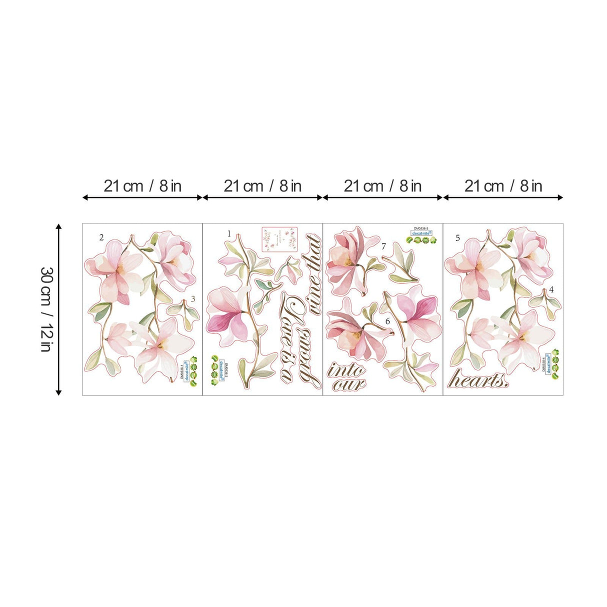 Pink Magnolia Flower Wall Decals