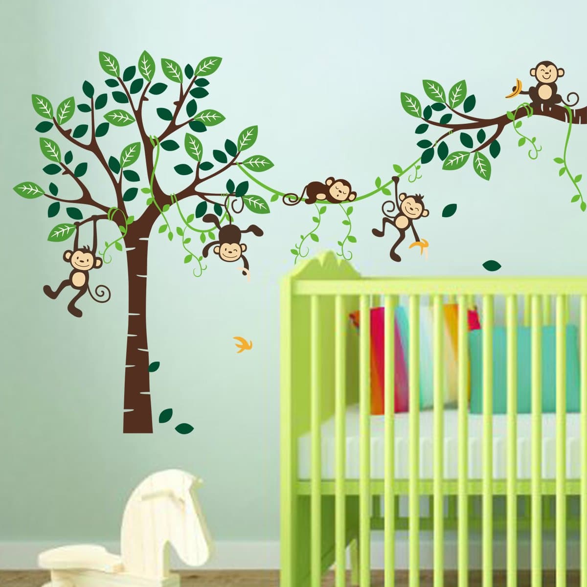Monkey Climbing Tree Wall Decals