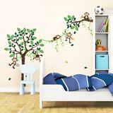 Monkey Climbing Tree Wall Decals