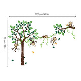 Monkey Climbing Tree Wall Decals