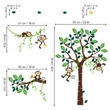 Monkey Climbing Tree Wall Decals
