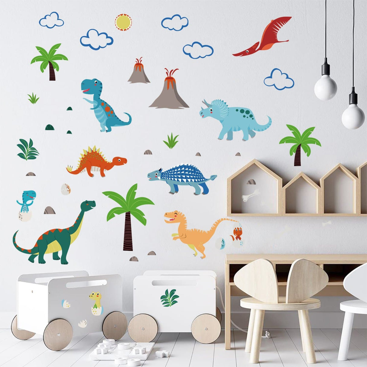 Colorful Dinosaur Wall Decals