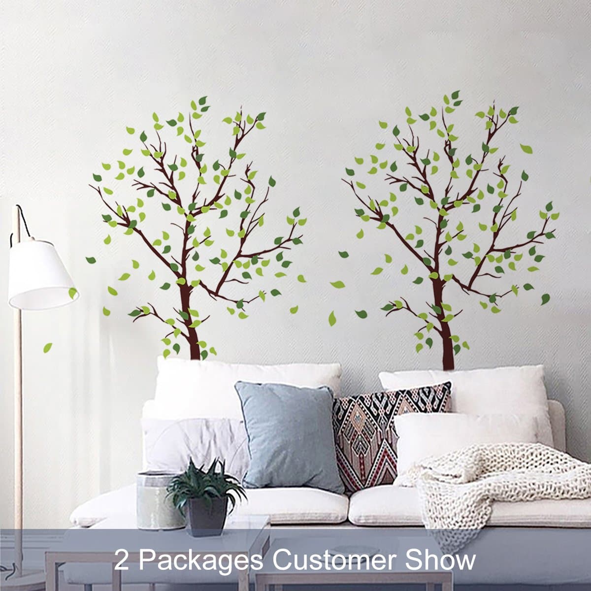 Green Leaves Tree Wall Decals