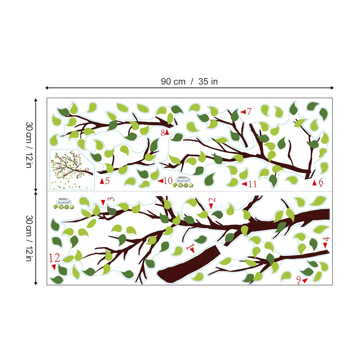 Green Leaves Tree Wall Decals