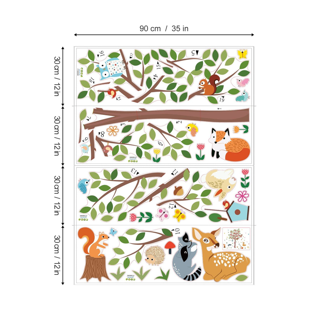 Forest Animals Tree Wall Decals