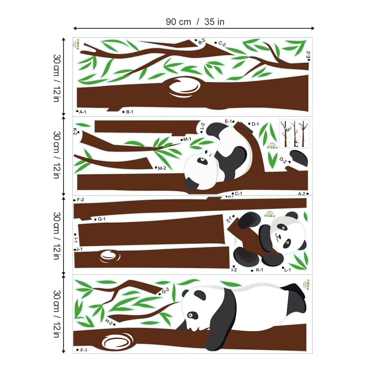 Panda and Tree Wall Decals