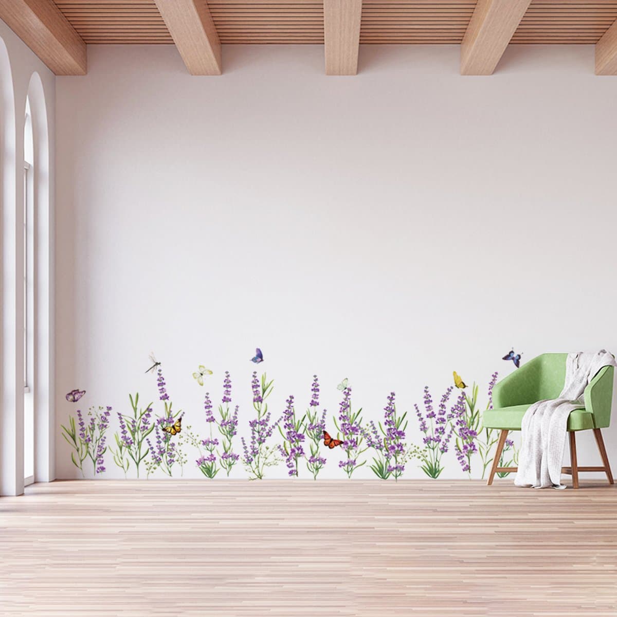 Lavender Flowers Wall Corner Decals