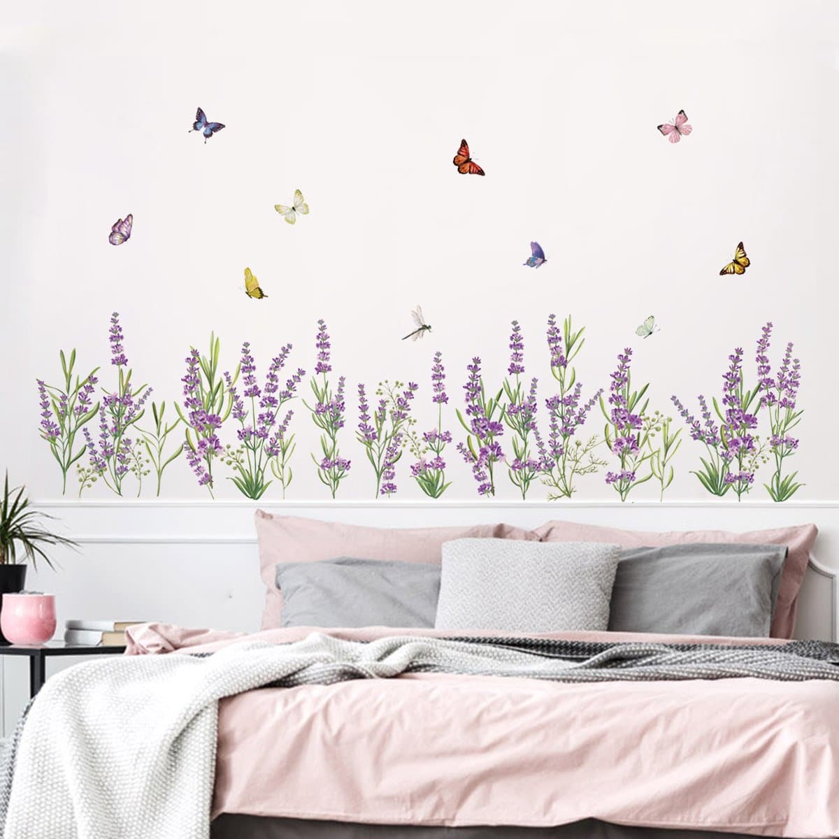 Lavender Flowers Wall Corner Decals