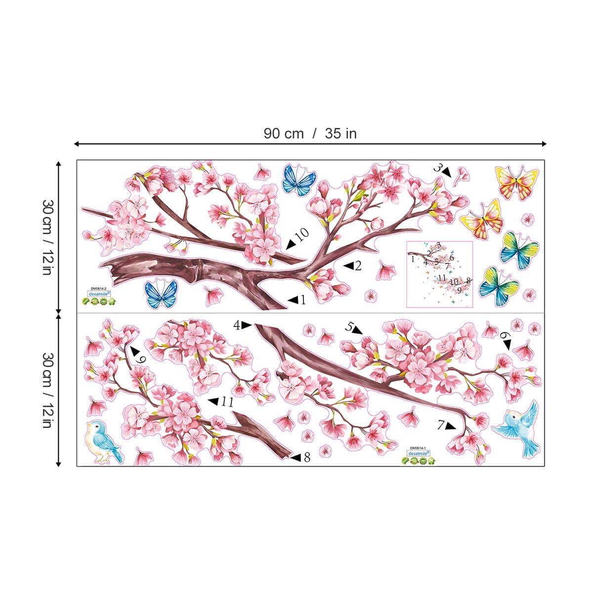 Cherry Blossom Flower Wall Decals