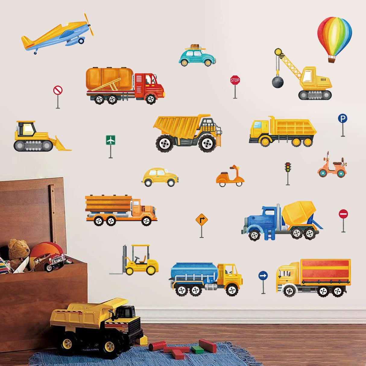 Construction Vehicles Wall Decals