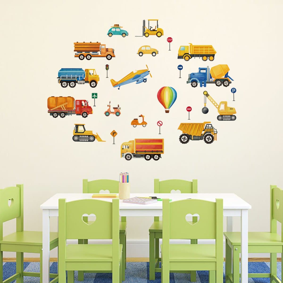 Construction Vehicles Wall Decals