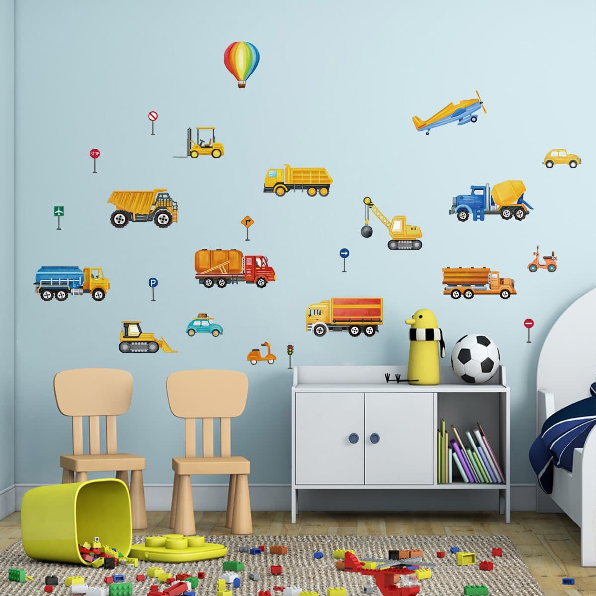 Construction Vehicles Wall Decals