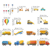 Construction Vehicles Wall Decals