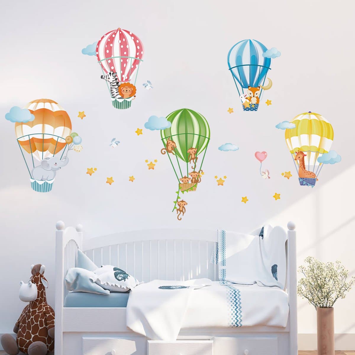 Animals Hot Air Balloons Wall Decals