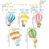 Animals Hot Air Balloons Wall Decals