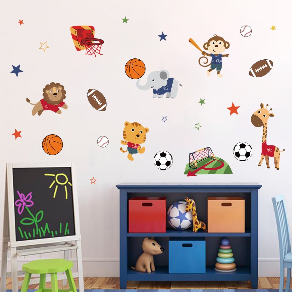 Monkey Giraffe Playground Wall Decals