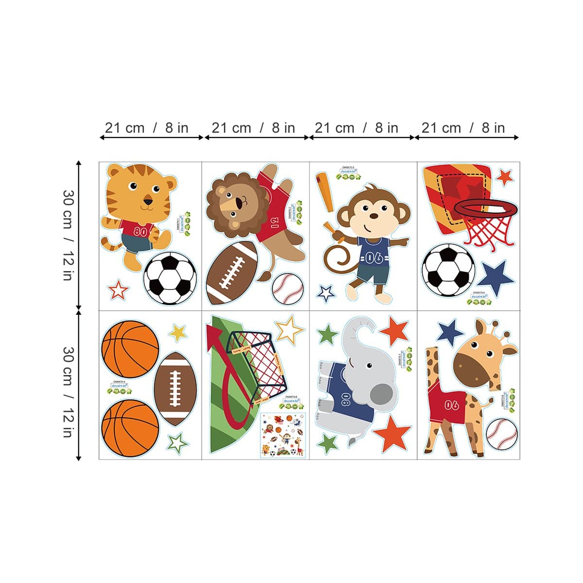 Monkey Giraffe Playground Wall Decals