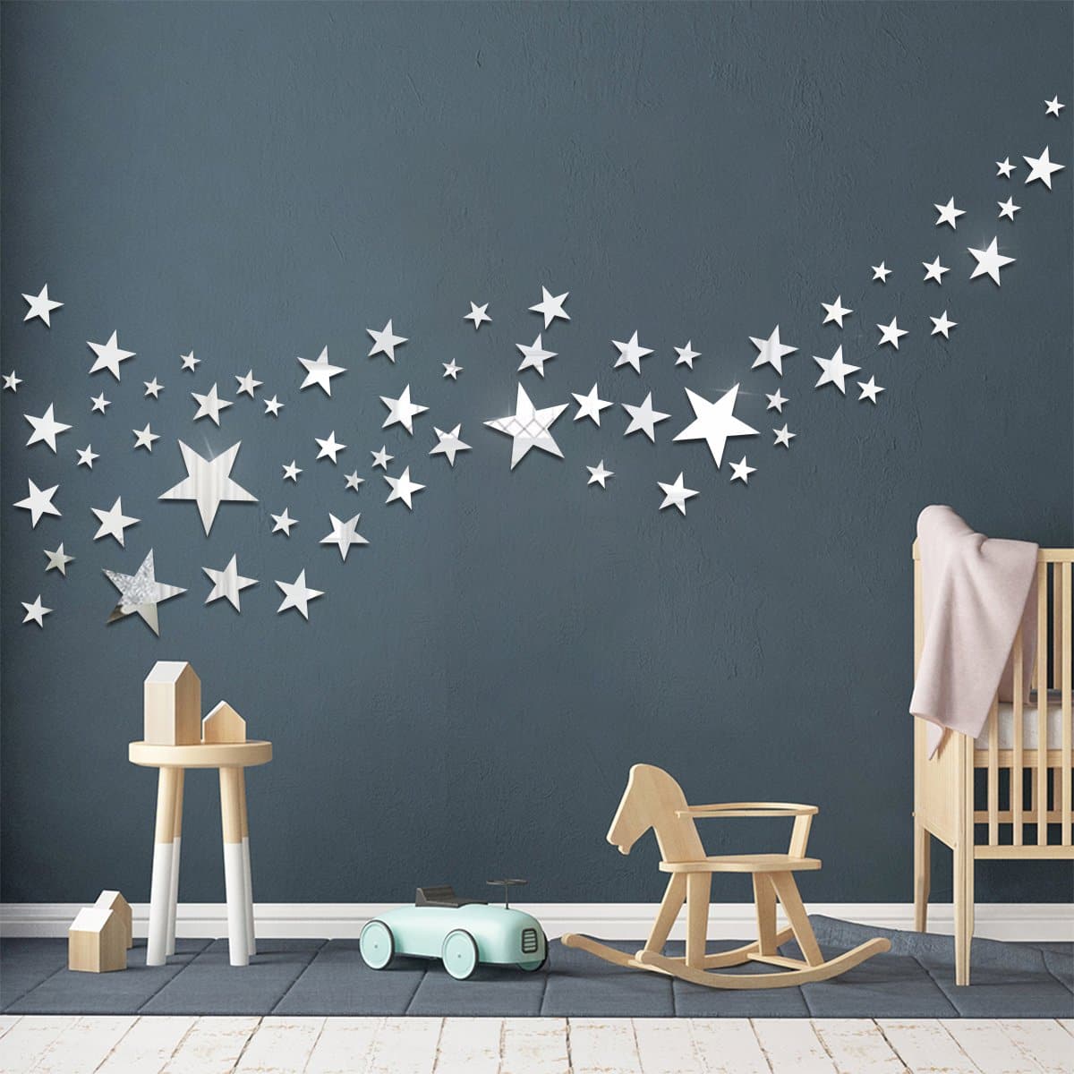 60 Pieces Star Acrylic Wall Decals