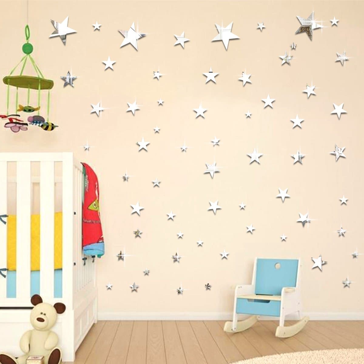 60 Pieces Star Acrylic Wall Decals