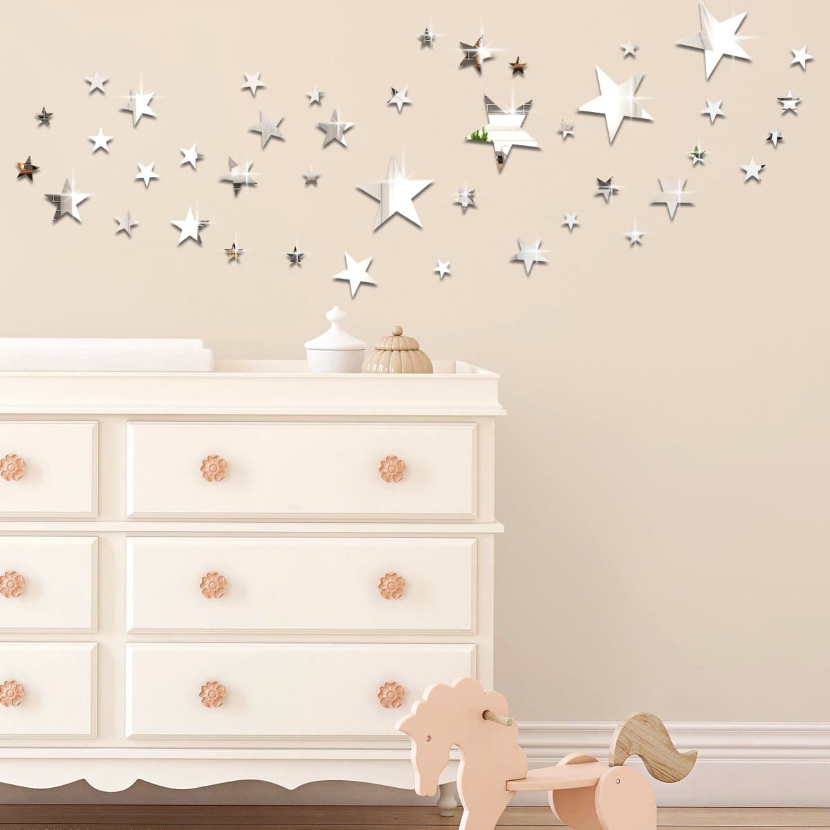 60 Pieces Star Acrylic Wall Decals