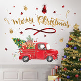 Christmas Red Cars Trees Wall Decals
