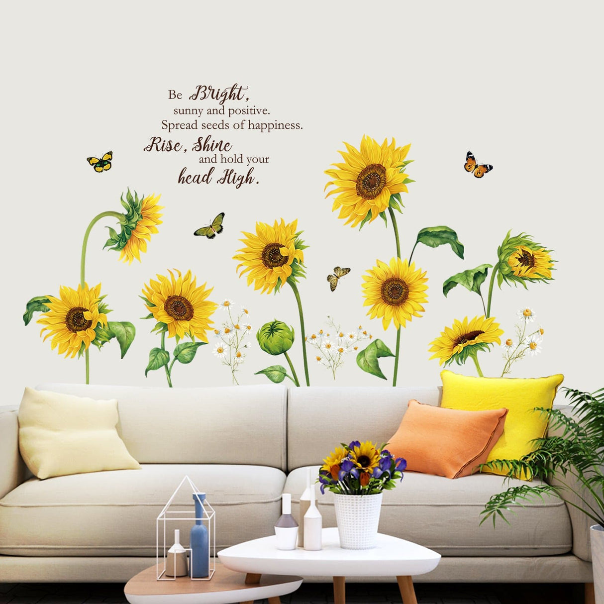 Sunflower Butterfly Wall Decals