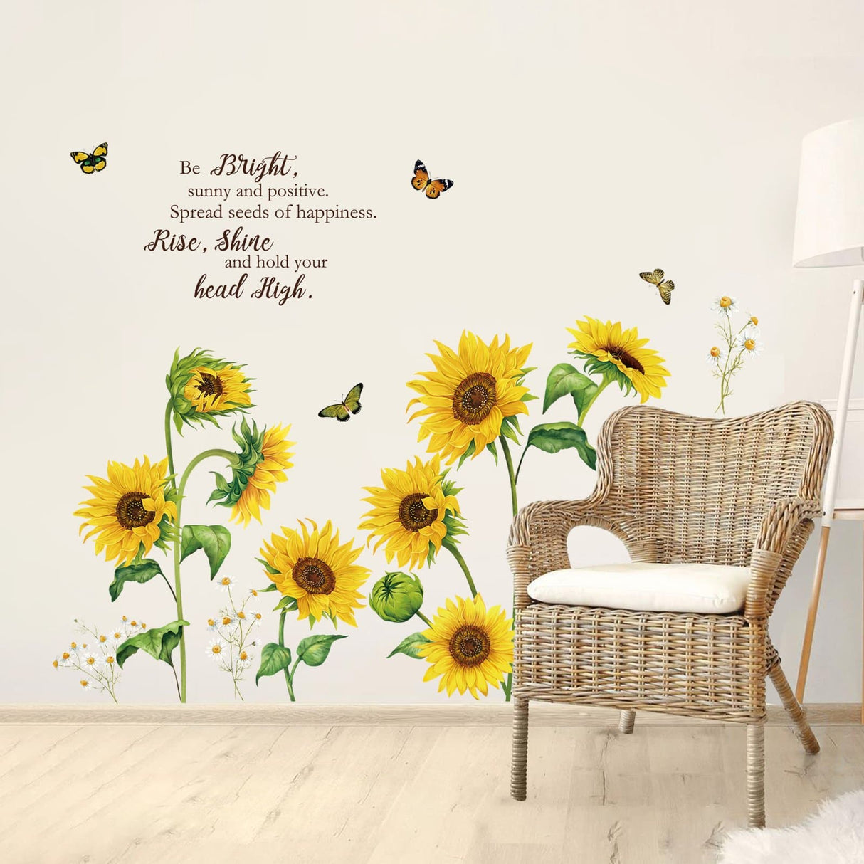 Sunflower Butterfly Wall Decals