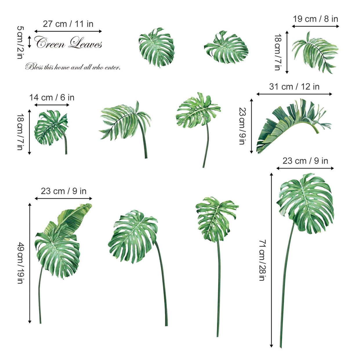 Palm Tree Leaves Wall Decals