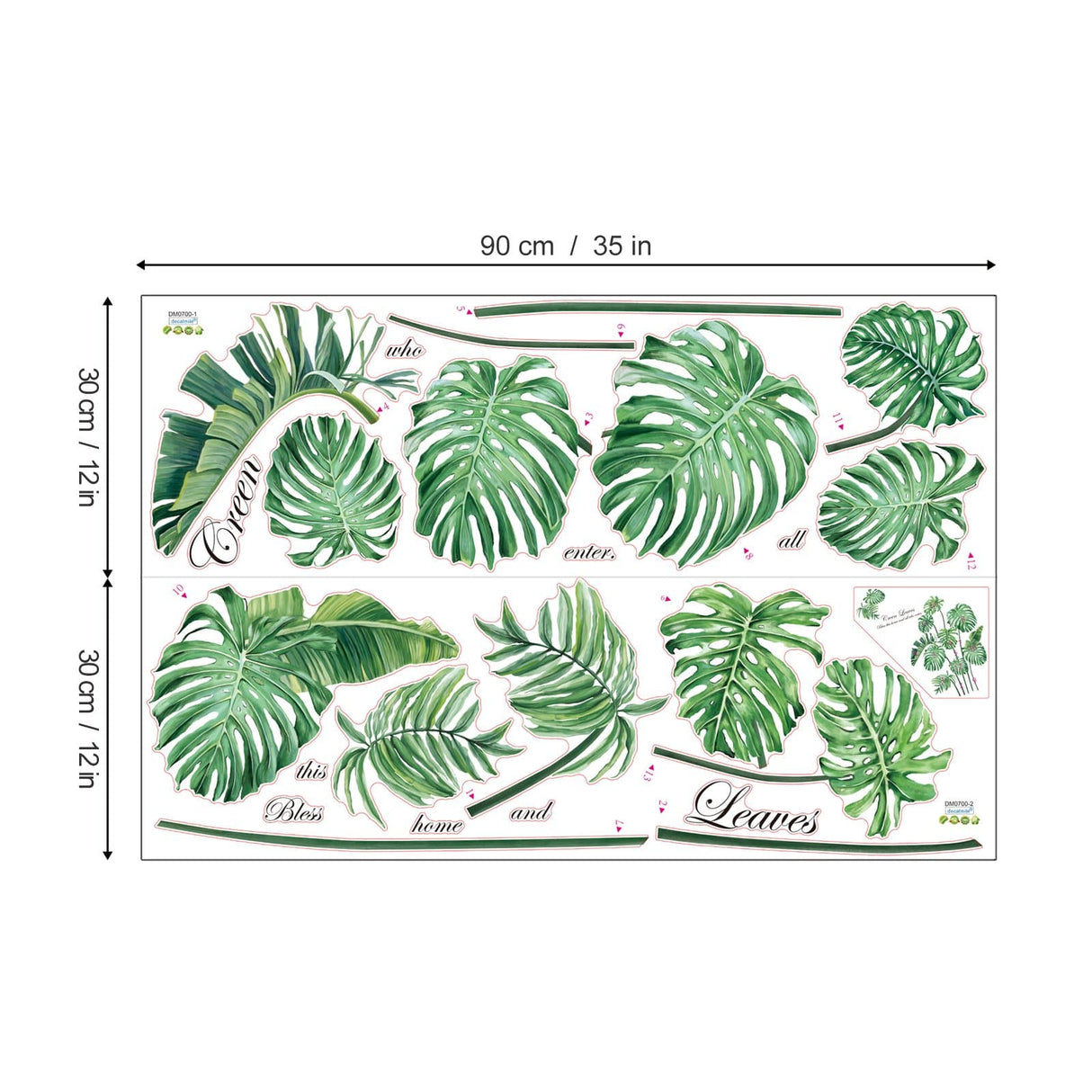 Palm Tree Leaves Wall Decals