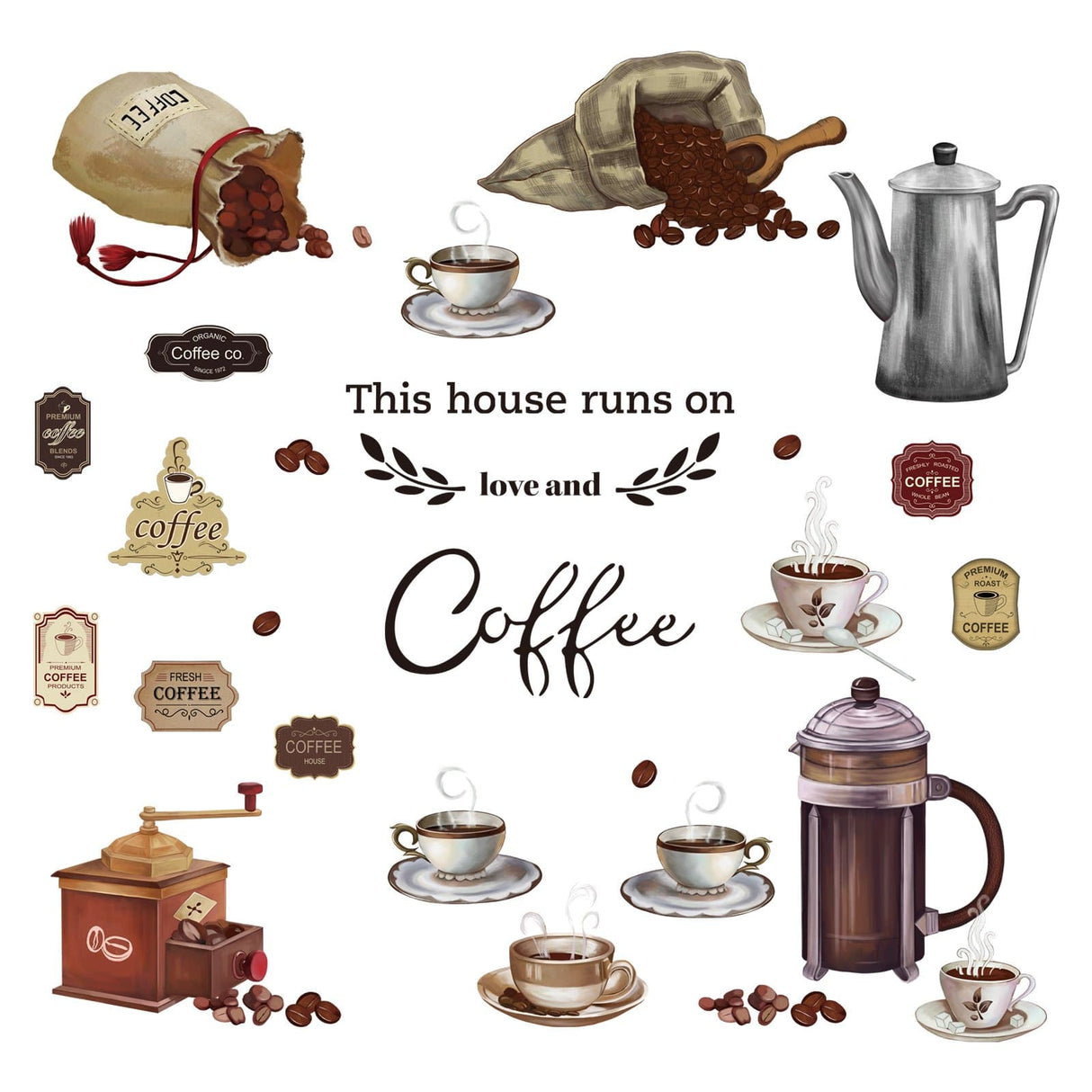 Coffee Kitchen Wall Decals