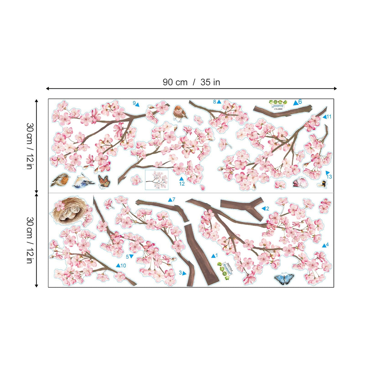 Pink Blossom Tree Wall Decals