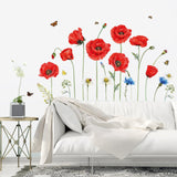 Red Poppy Flower Wall Decals