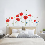 Red Poppy Flower Wall Decals