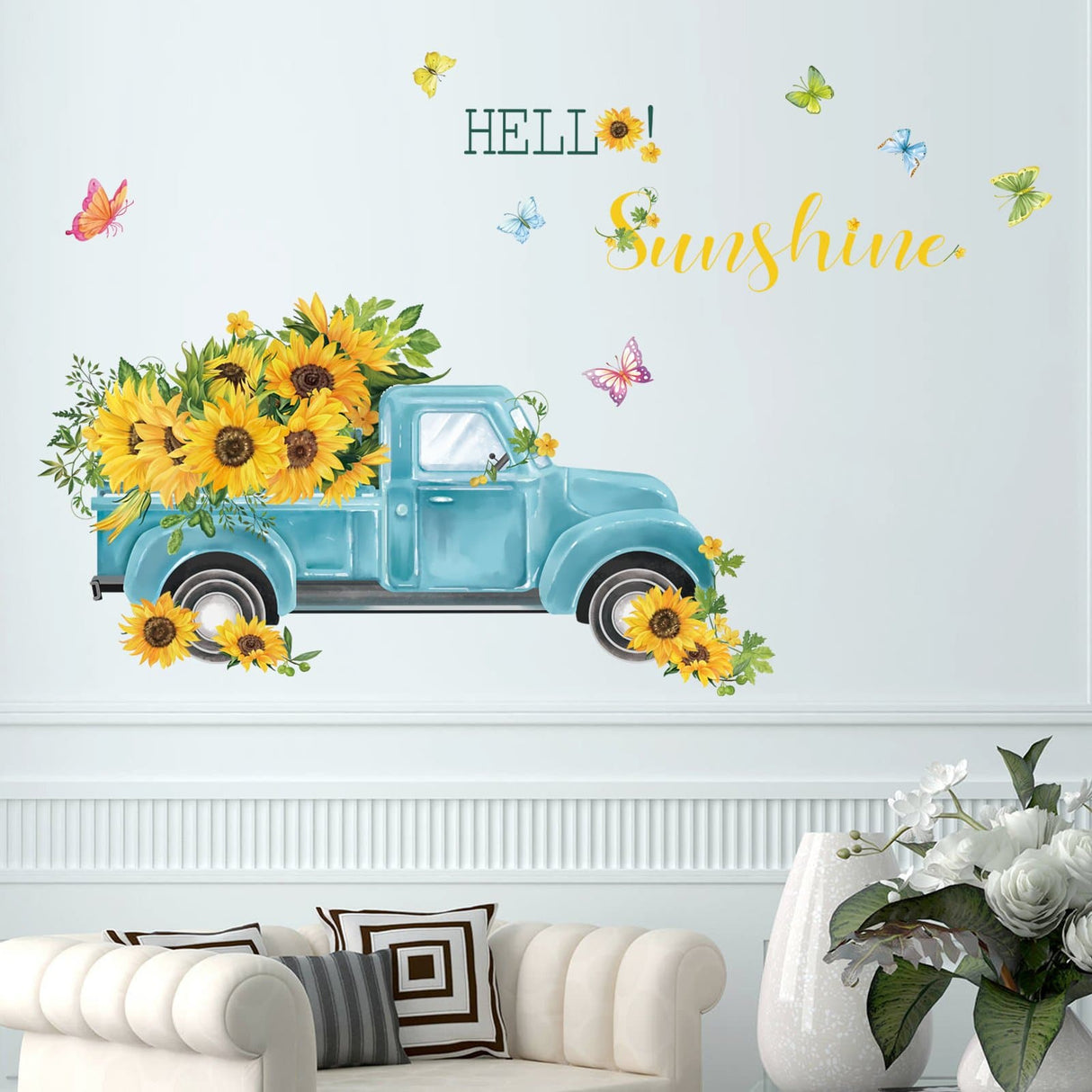 Sunflower Butterfly Wall Stickers