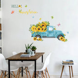 Sunflower Butterfly Wall Stickers