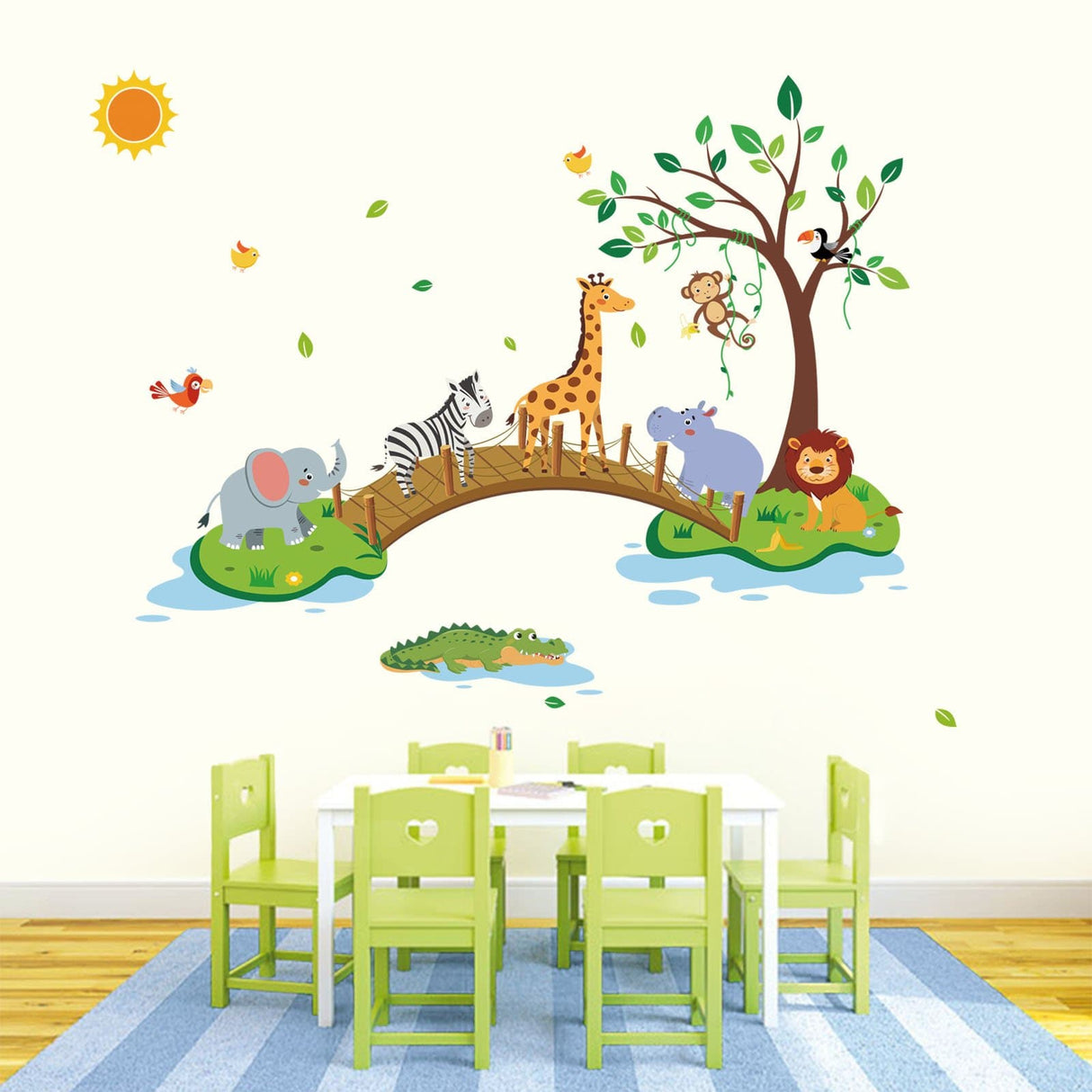 Jungle Animals Tree Wall Decals