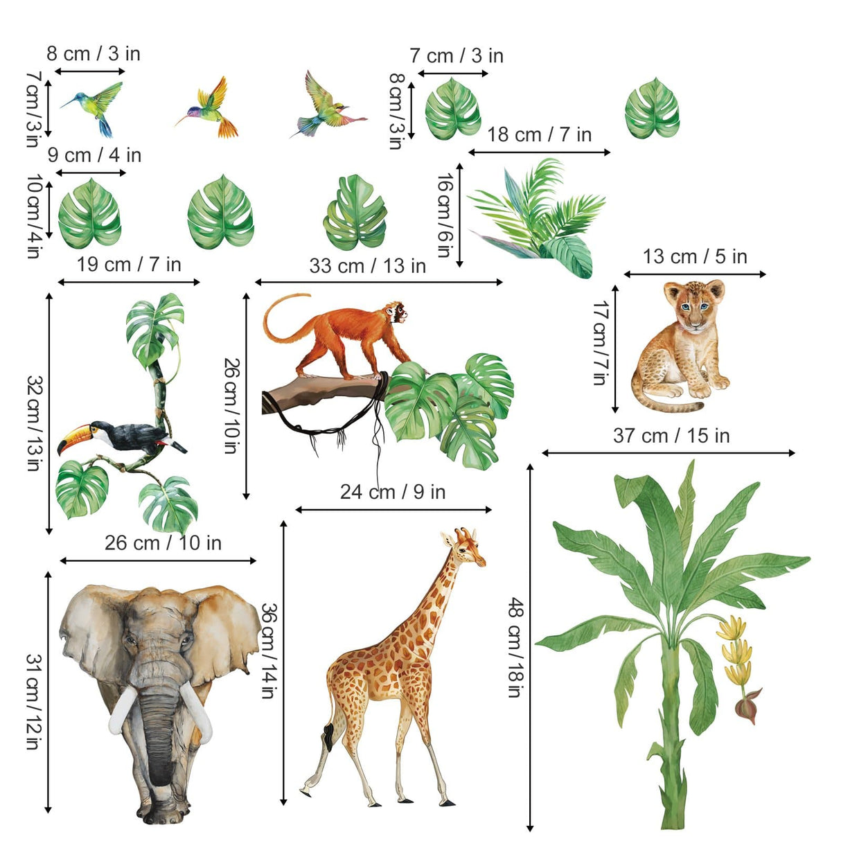 Jungle Animals Wall Decals