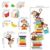 Monkey  Reading Books Wall Decals